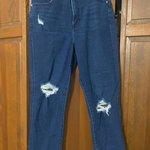 Express High Rise Ripped Jeans - Picture 2 of 6